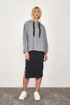 Single pocket slit knitwear skirt - anthracite