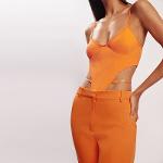 Women Edgy Sexy Summer Cut Out Solid Color Comfortable V Neck Bodysuit
