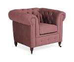 Armchair Chesterfield in rust pink, 94x86x80 cm