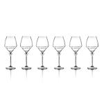 Magic Harmony Crystal & Stainless Steel White Wine Glasses, 6 pcs