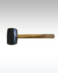 Black Rubber Mallet With Wooden Handle