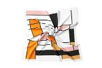 Scarves ideal size 60x60 for corporate look - white orange