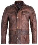 Mens Brontes 3/4 Soft Vintage Brown Leather Jacket