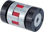 Elastomer dog couplings with conical hub and clamping ring