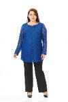 Large Size Sax Colored Lycra Lace Tunic