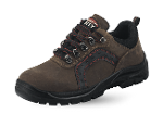 Male working shoes with metal toe cap in brown