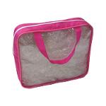 Transparent promotional cheap glamorous cute cosmetic makeup bag in pink color