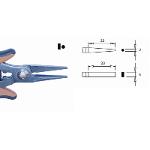 Long nose pliers, round/flat jaw, ESD