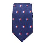 Men's microfiber tie, France flag colors, handmade in Italy