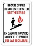 Bilingual In Case Of Fire Do Not Use Elevator