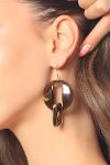 Women's Resin Collection Brown Color Grading Snap-On Model Earrings