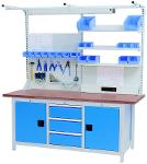 Workbench series 2000 with 3 drawers and 2 hinged doors