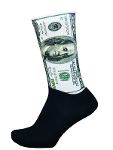 100 Dollar Patterned Bottom Cotton Printed Socks