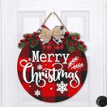 Circular Christmas Wooden Door Sign Hanging Door Decorations