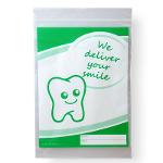 Dental bag 180x250+230mm 50µ green "We deliver your smile"