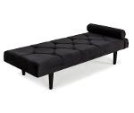 Daybed Melvin in black with black legs, 185x75x40 cm
