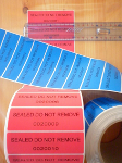 Security stickers, labels or tape