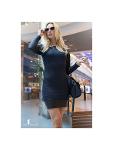 Navy blue quilted mini dress F770