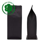 Flat bottom bag black kraft paper high barrier with valve 1000g
