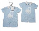Baby Boys Knitted Spanish Style Romper - Train 