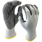 Polyester gloves with nitrile palm coating