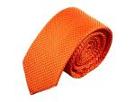 Handmade 150x7cm diamond-pattern microfiber tie, orange