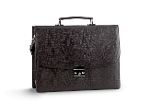 Business bag in dark brown of natural leather,...