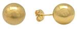 Gold balls stud earrings in all karats,size from 2.5 to 12mm