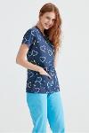 Bluemarine Medical Blouse with Print, For Women - Big Hearts Model