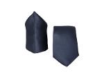 Men's Italian Tie Set - Satin tie, pocket square, anthracite