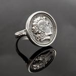Alexander the Great Portrait Coin Ring in Sterling Silver, A