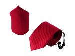 Tie set - Safety tie & pocket square Handmade in Italy - red