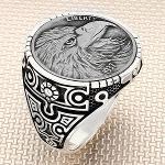 925 sterling silver eagle coin ring