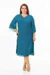 Plus Size Turquoise Colored Chiffon Dress