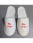 Promotional Hotel slippers with printed logo - disposable closed slippers