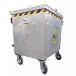 1100 Liter Metal Waste Container with Flat Lid