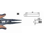 Strong, serrated, flat, long nose pliers, ESD