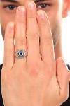 Men's Antique Silver Plated Adjustable Eye Ring