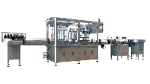 AUTOMATIC LIQUID FILLING AND LABELING MACHINE