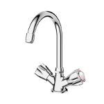 Traditional sink mixer with movable spout