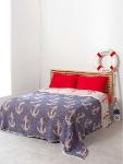 Muslin 4ply Jacquard Anchor Pattern Bedspread/Blanket