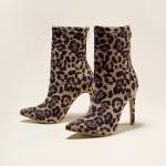 Size:4.5-10 Women Fashion Leopard Printed Heel Boots