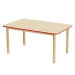 Rectangular maple table with colored edging