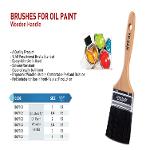Brushes for oil paint wooden handle