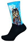 Captain Cat Patterned Bottom Cotton Printed Socks