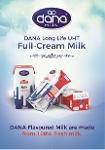DANA Long Life Milk 3.5% Fat 200 ml packages.