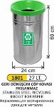 1801 27 LT RECYCLING WASTE BIN STAINLESS