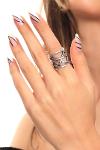 Women's Antique Silver Plated Adjustable Love Wrap Ring