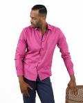 Pink Long Sleeve Slimfit Cotton Men's Shirt