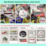 High Weather Resistant Sticker, Label, Decal